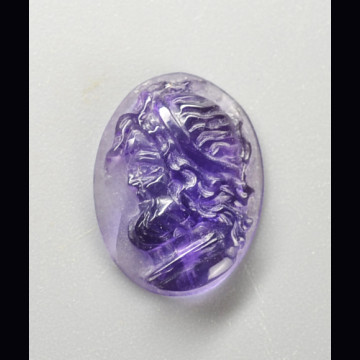 Zeus head carved in amethyst 4.04 ct.