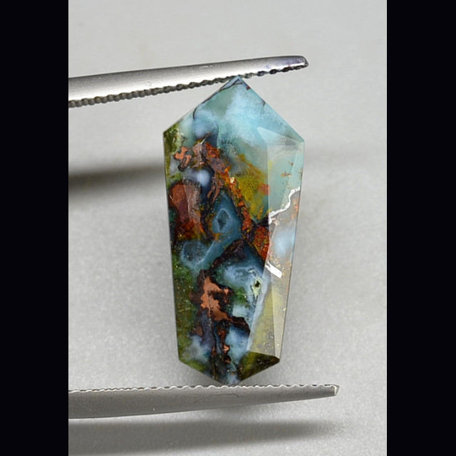 Quarzo con crisocolla e rame nativo 7.01 ct.