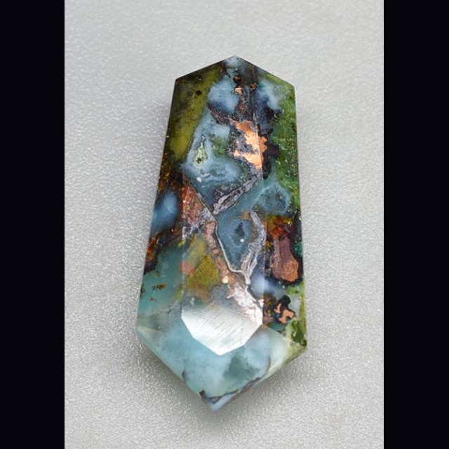 Quarzo con crisocolla e rame nativo 7.01 ct.