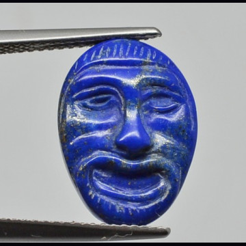 Lapis greek mask carved  4.93 ct.
