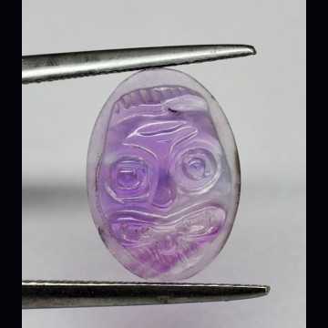 maschera di Gorgone incisa in ametista  2.90 ct.