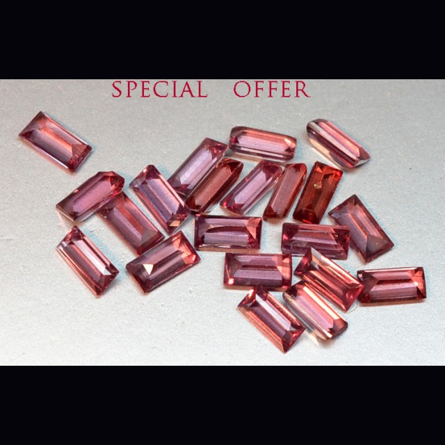 Granato rodolite  baguette lotto  3.10 ct.