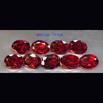 Mozambique garnet lot 9 pcs  9.14 ct.