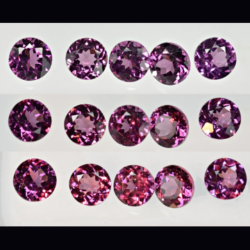 Grape garnet rodolite lotto 5 pietre  2.50 ct.